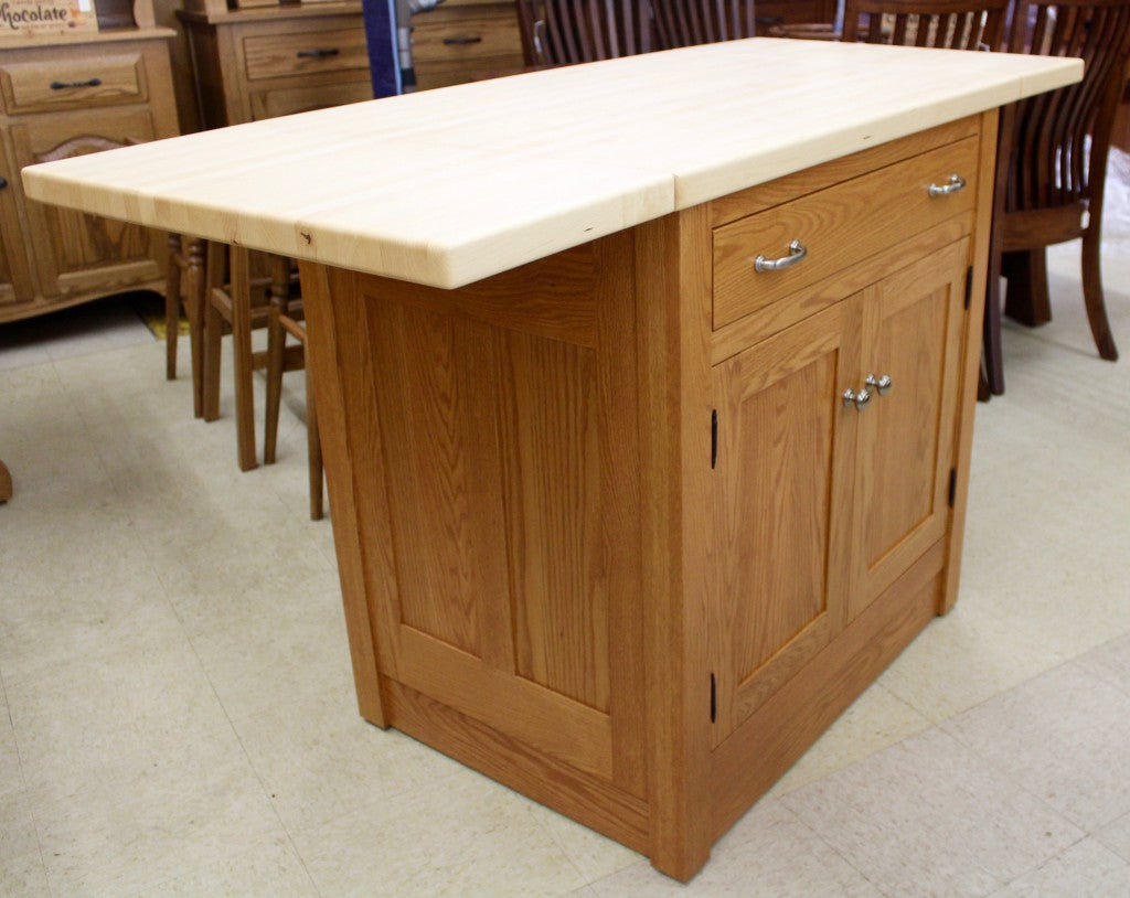 Brookline Mission Island with Butcher Block Drop Leaf Top