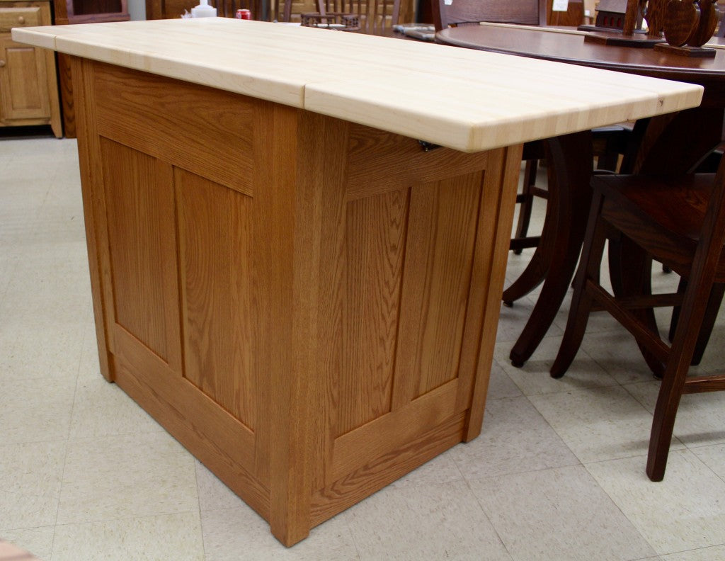 Brookline Mission Island with Butcher Block Drop Leaf Top