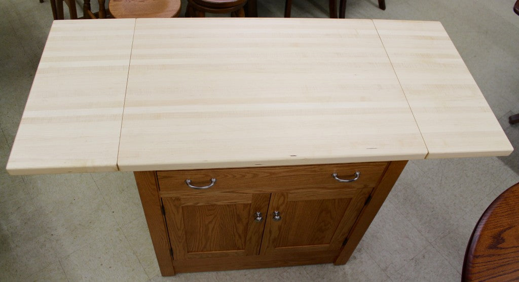 Brookline Mission Island with Butcher Block Drop Leaf Top