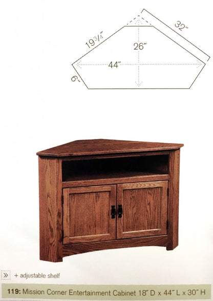 Lancaster Mission 44” Corner TV Stand