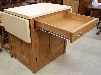 Brookline Mission Island with Butcher Block Drop Leaf Top