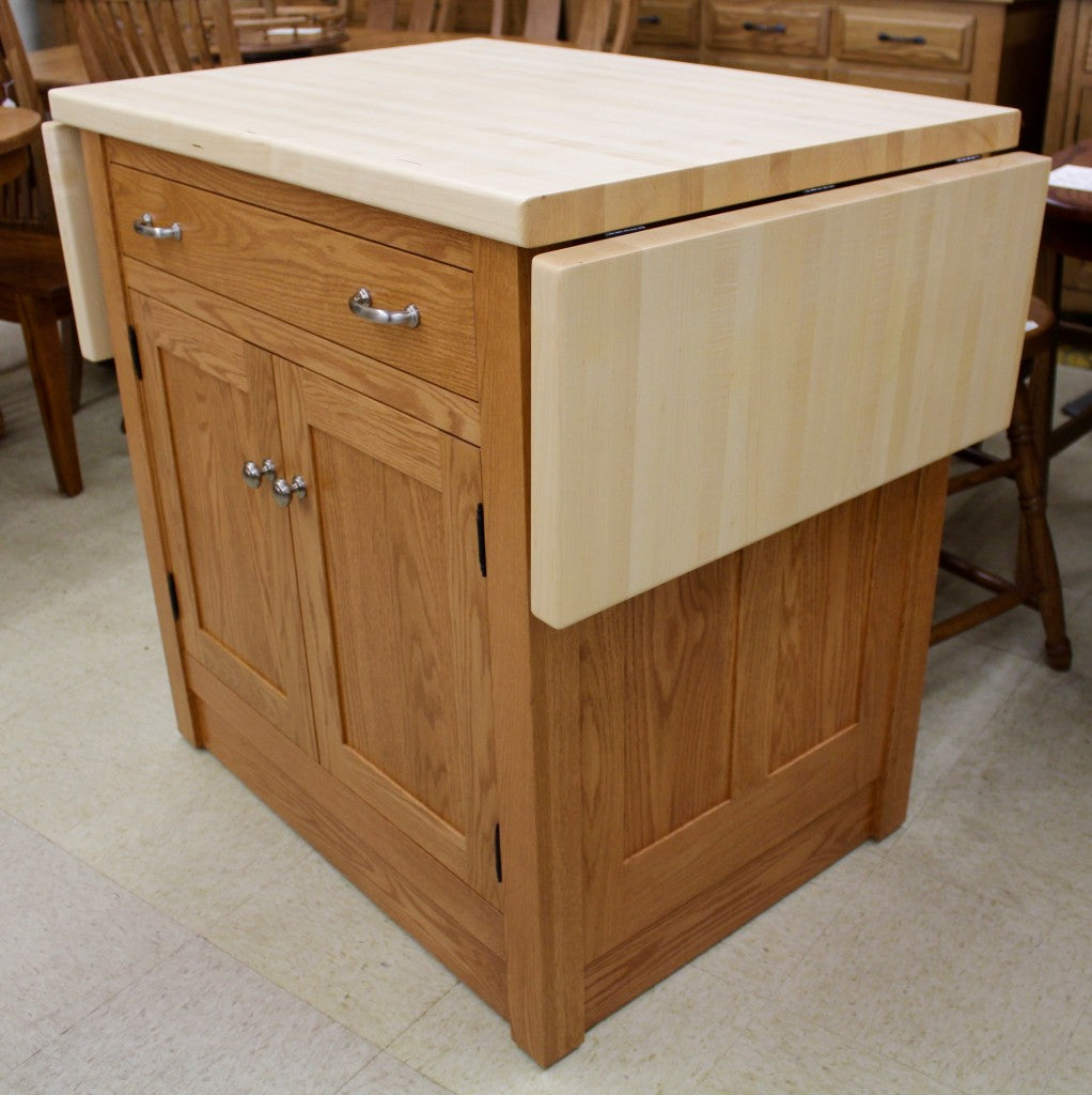 Brookline Mission Island with Butcher Block Drop Leaf Top