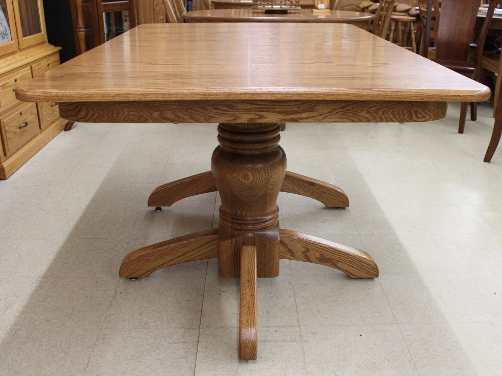 Round Mission Double Pedestal Table