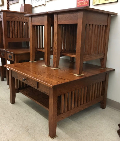 Prairie Mission Square Coffee Table With Drawer