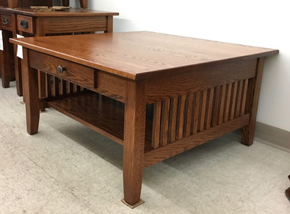 Prairie Mission Square Coffee Table With Drawer