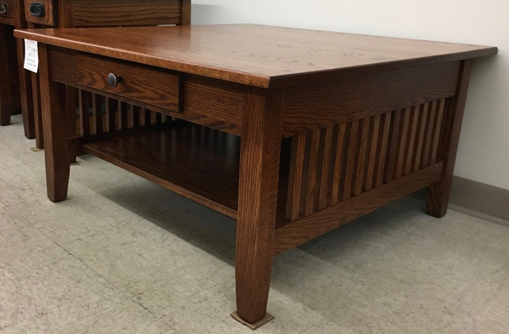 Prairie Mission Square Coffee Table With Drawer