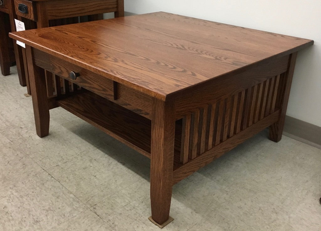 Prairie Mission Square Coffee Table With Drawer