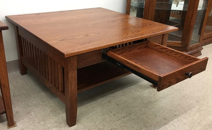 Prairie Mission Square Coffee Table With Drawer