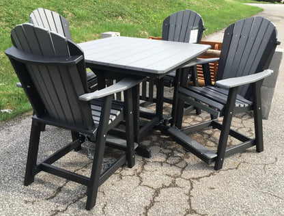 Poly 44″ Square Counter Height Table and Adirondack Chair Set