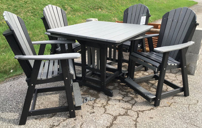 Poly 44″ Square Counter Height Table and Adirondack Chair Set