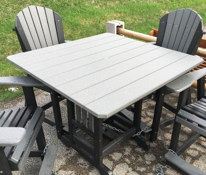 Poly 44″ Square Counter Height Table and Adirondack Chair Set