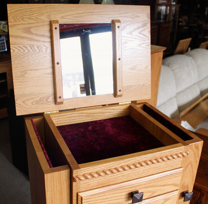 48" Deluxe Jewelry Armoire with Clock Base and Berkshire Trim