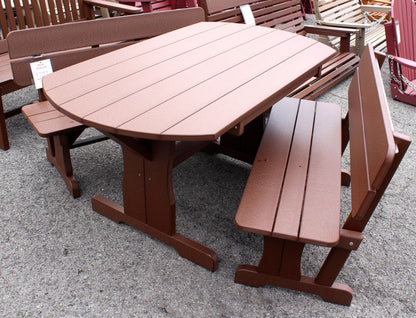 Poly Oval Picnic Table Set with Benches