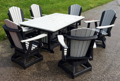 44″ x 72″ Rectangular Regular Height Table and Adirondack Swivel Chair Set