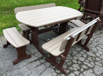 Poly Deluxe Oval Picnic Table Set with Benches