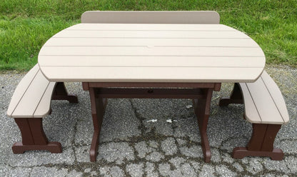 Poly Deluxe Oval Picnic Table Set with Benches