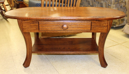 Curved Leg Coffee Table With Drawer