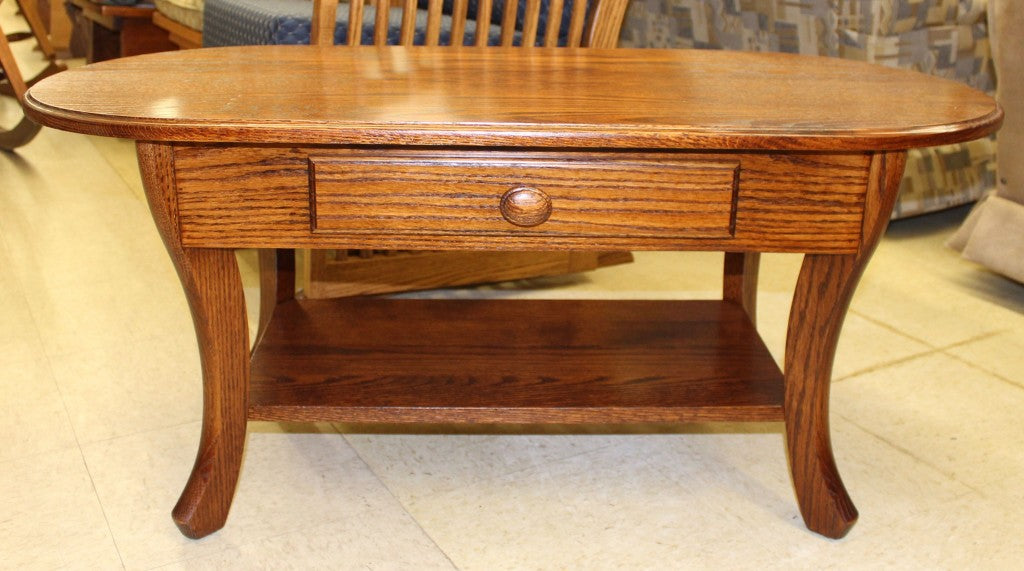 Curved Leg Coffee Table With Drawer