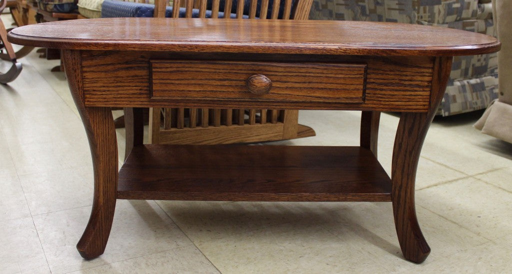 Curved Leg Coffee Table With Drawer