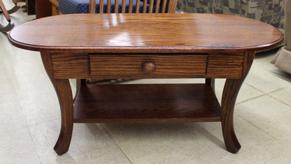 Curved Leg Coffee Table With Drawer