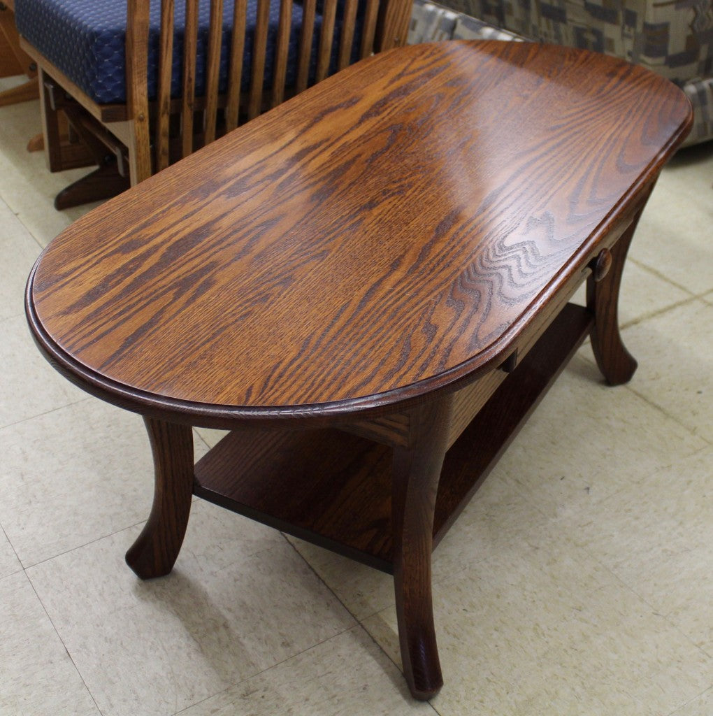 Curved Leg Coffee Table With Drawer