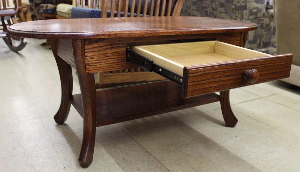 Curved Leg Coffee Table With Drawer