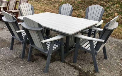 Poly 44″ x 72″ Rectangular Regular Height Table and Adirondack Dining Chair Set