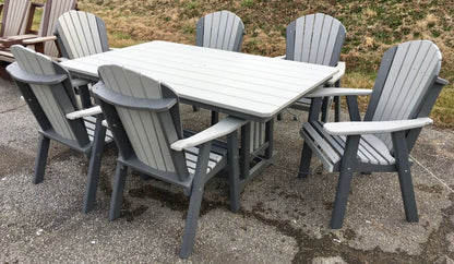 Poly 44″ x 72″ Rectangular Regular Height Table and Adirondack Dining Chair Set