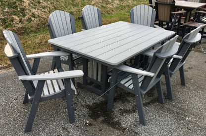 Poly 44″ x 72″ Rectangular Regular Height Table and Adirondack Dining Chair Set