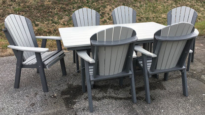 Poly 44″ x 72″ Rectangular Regular Height Table and Adirondack Dining Chair Set