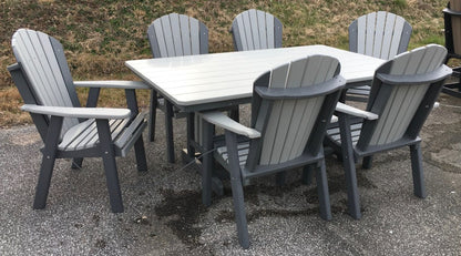 Poly 44″ x 72″ Rectangular Regular Height Table and Adirondack Dining Chair Set