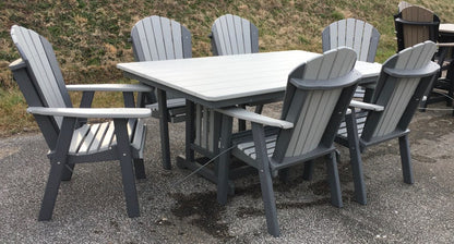 Poly 44″ x 72″ Rectangular Regular Height Table and Adirondack Dining Chair Set