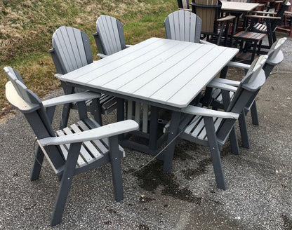 Poly 44″ x 72″ Rectangular Regular Height Table and Adirondack Dining Chair Set