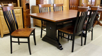 Hoover Double Pedestal Table in Rustic Cherry and Two Tone Finish