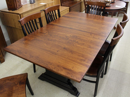 Hoover Double Pedestal Table in Rustic Cherry and Two Tone Finish