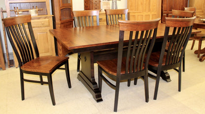 Hoover Double Pedestal Table in Rustic Cherry and Two Tone Finish
