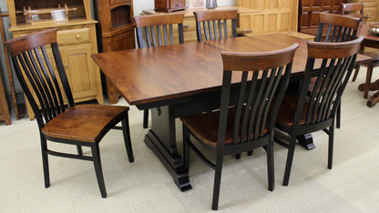 Hoover Double Pedestal Table in Rustic Cherry and Two Tone Finish