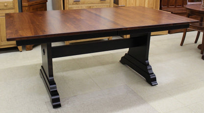 Hoover Double Pedestal Table in Rustic Cherry and Two Tone Finish