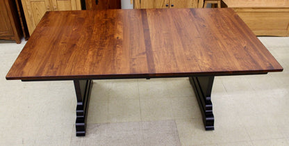 Hoover Double Pedestal Table in Rustic Cherry and Two Tone Finish