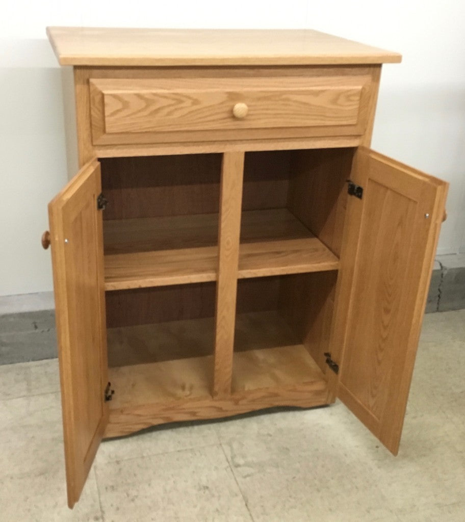 Microwave Cart on Casters With Drawer