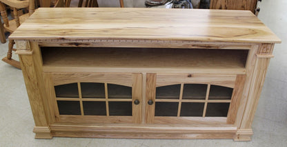 Deluxe 56″  TV Stand with Open VCR in Rustic Hickory