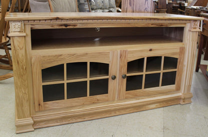 Deluxe 56″  TV Stand with Open VCR in Rustic Hickory