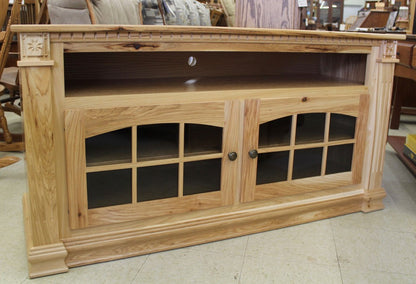 Deluxe 56″  TV Stand with Open VCR in Rustic Hickory