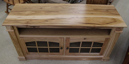 Deluxe 56″  TV Stand with Open VCR in Rustic Hickory