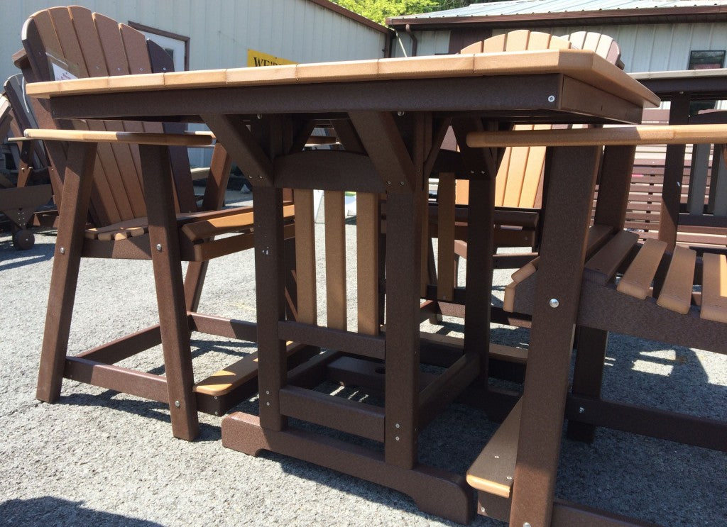 Poly 44″ Square Counter Height Table and Adirondack Chair Set