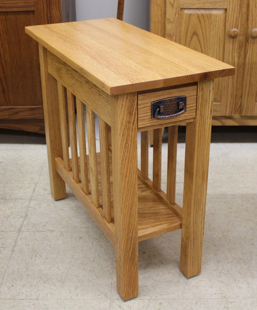 Lancaster Mission Chair Side Table with Drawer - Custom 12" Wide