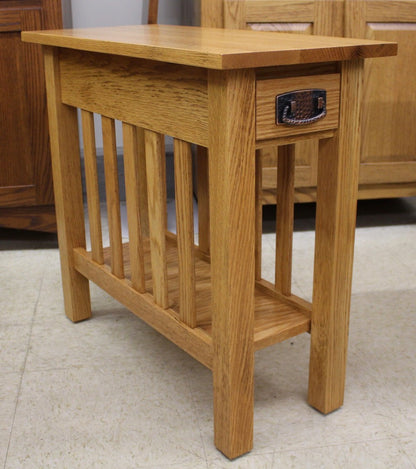 Lancaster Mission Chair Side Table with Drawer - Custom 12" Wide