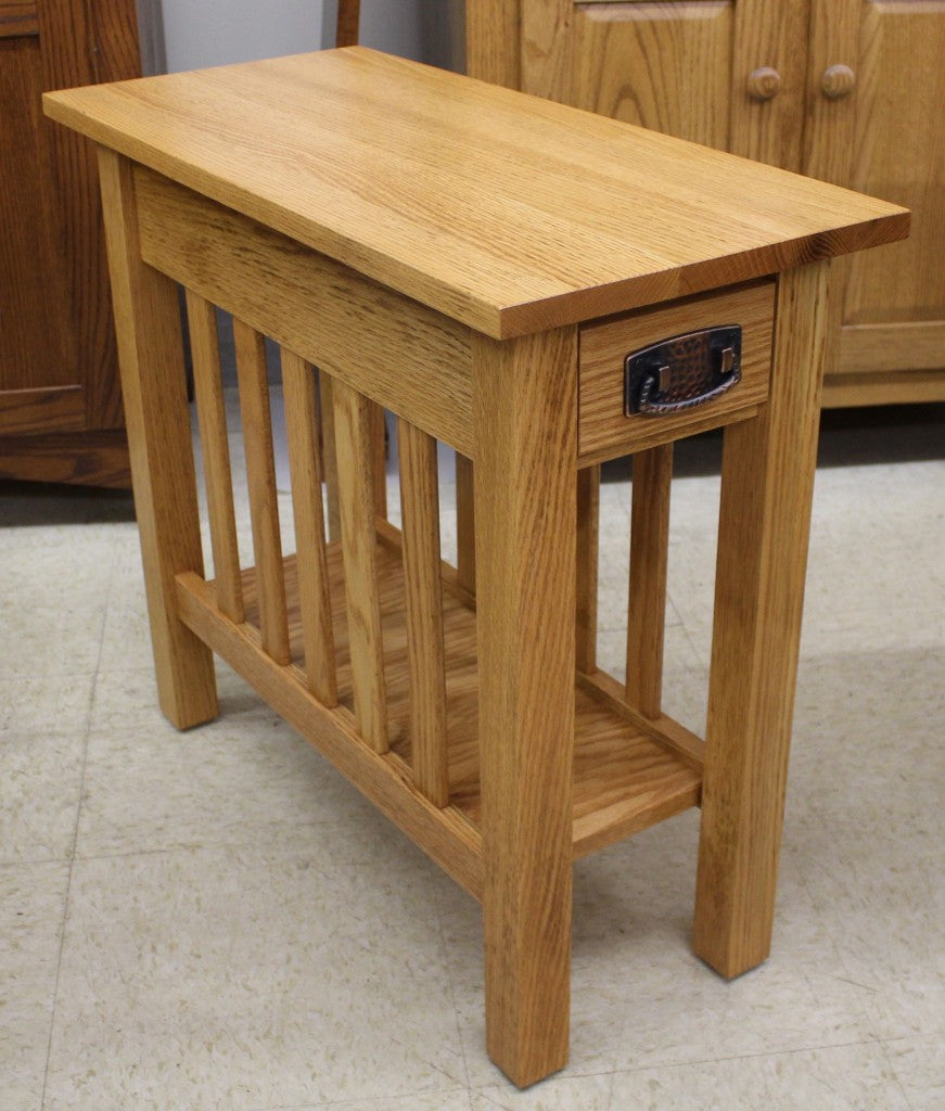 Lancaster Mission Chair Side Table with Drawer - Custom 12" Wide