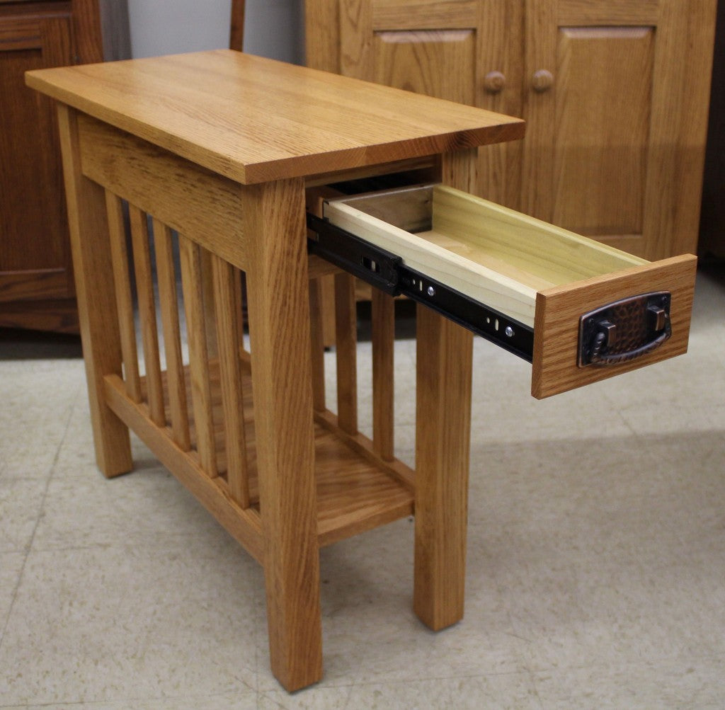 Lancaster Mission Chair Side Table with Drawer - Custom 12" Wide