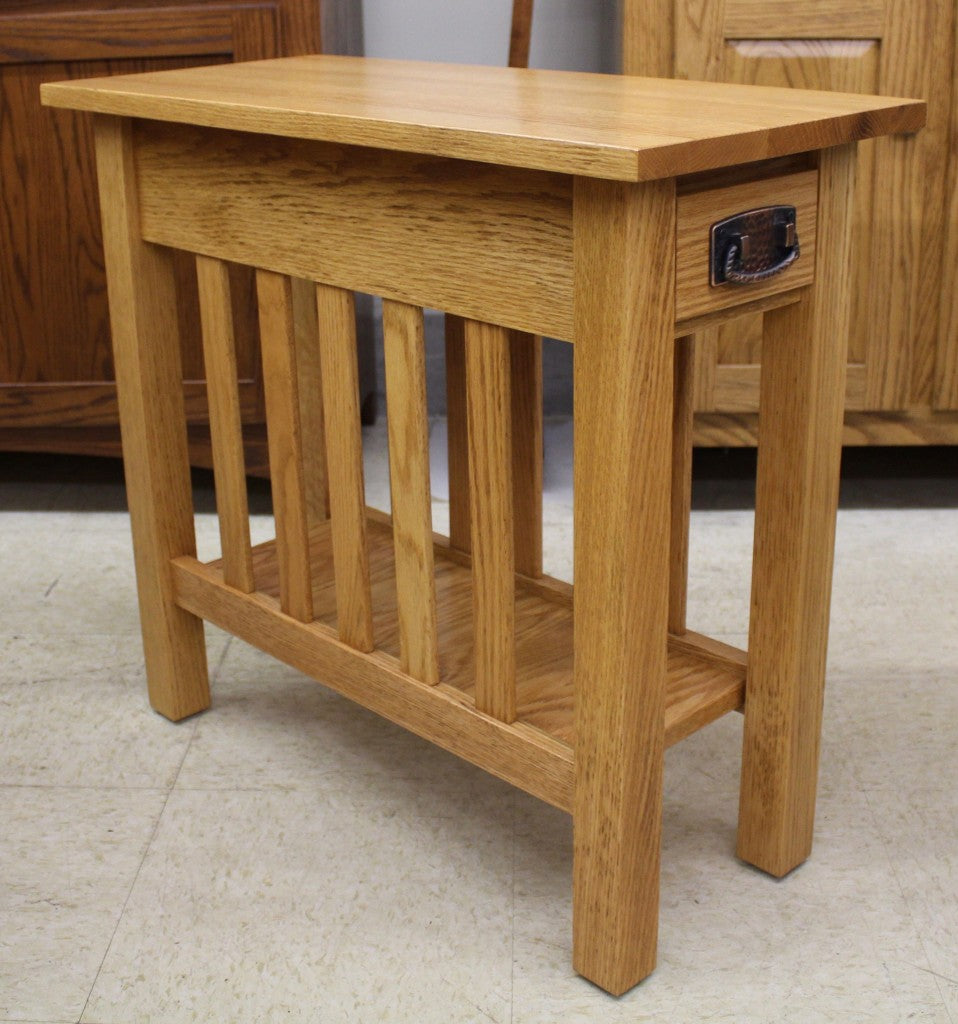 Lancaster Mission Chair Side Table with Drawer - Custom 12" Wide